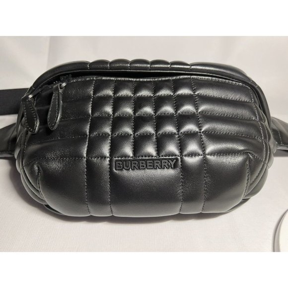 BURBERRY Black Sonny Leather TB Quilted Belt Bum Bag Crossbody Unisex RSP $1,350 - Picture 9 of 16
